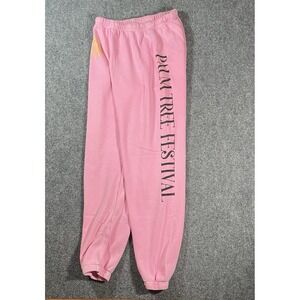 AVIATOR NATION AV Sweatpants Women's Large Pink Palm Tree Festival Logo Graphic